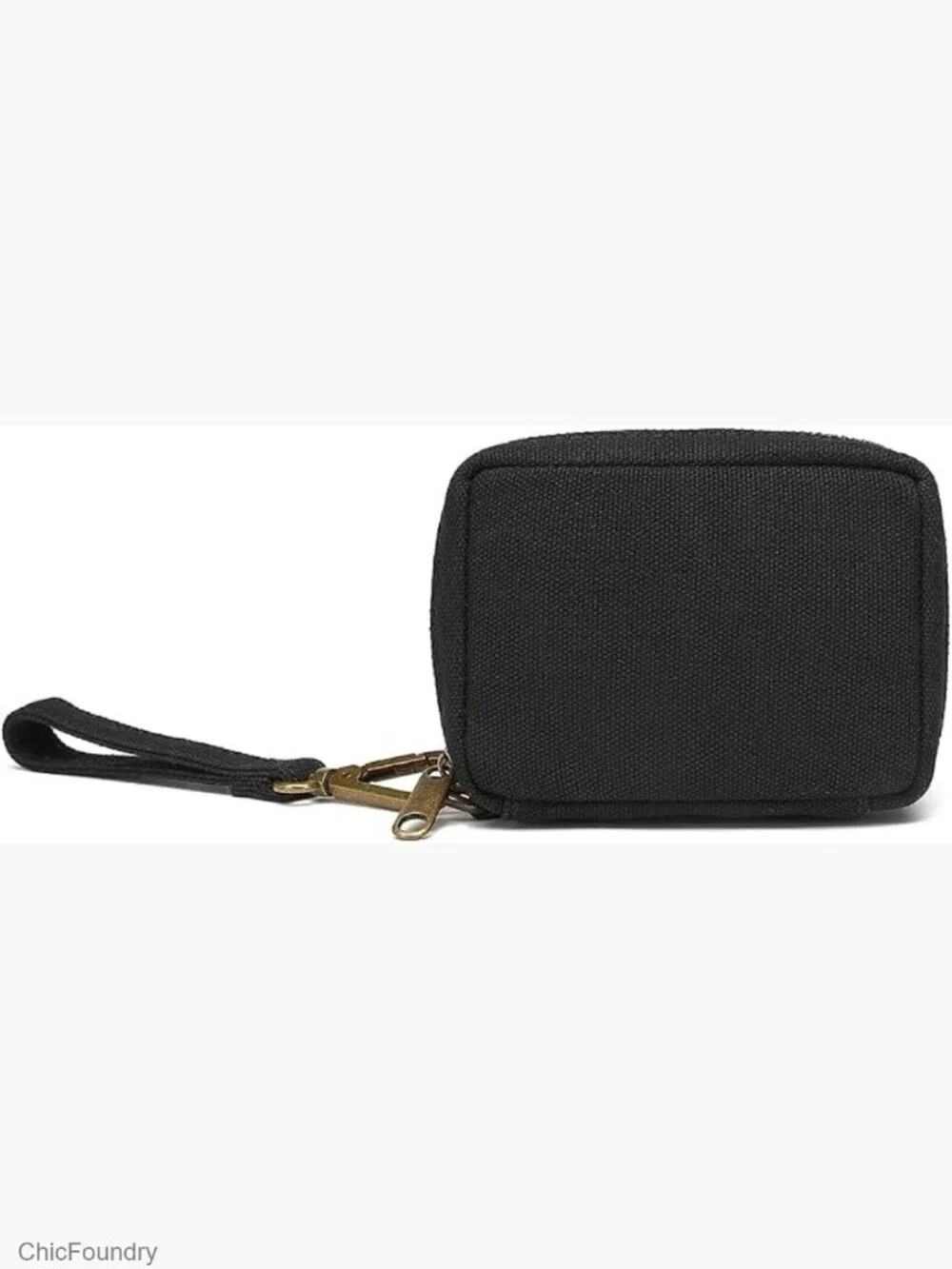 Canvas Wristlet Wallet with Detachable Wrist Strap - Compact Travel Purse